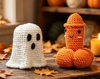 Crochet Halloween Ghost,Halloween Surprise Pattern,Halloween Crochet Gift,Adult Gag Gift,Crochet Penis,Spook Season Gift,Halloween Decor.
