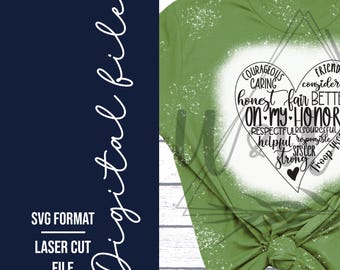 Scout Law Heart SVG | Customizable Troop Number | Cut File for Crafter | Leader Gift Idea | Matching Troop Shirts | SVG FILE