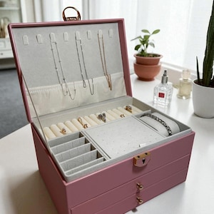 Jewelry box trave ring box Travel jewelry case Box For Woman Large Jewelry Box travel jewelry box jewelry box gift for wife gift for her