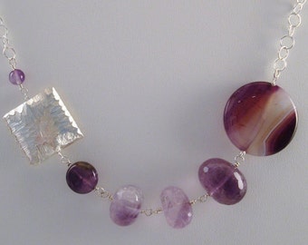 Shades of Amethyst Silver Necklace