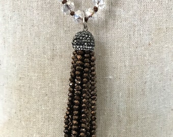 Elegant Bronze Tassel Necklace