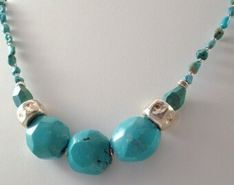 Bold Turquoise and Silver... Must Have Necklace