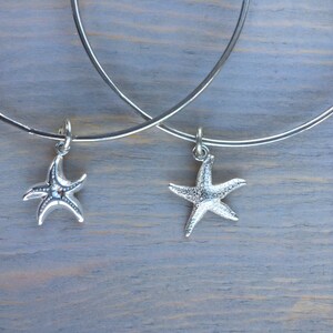 Sterling Silver Squared Bangle with Starfish Charm image 5