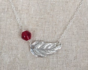 Sterling Silver Falling Leaf Necklace