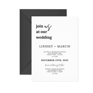 Wedding Invitations, Wedding Invite, Wedding Canva Template, Customizable Wedding Invitation, Wedding Invite Template, Simple Wedding Invite