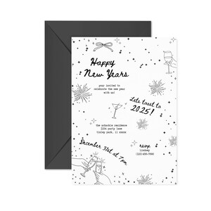 New Years Party, New Years 2025 Invite, New Years Canva Invitation, New Years Party Celebration, New Years Invite 2025, New Years Party