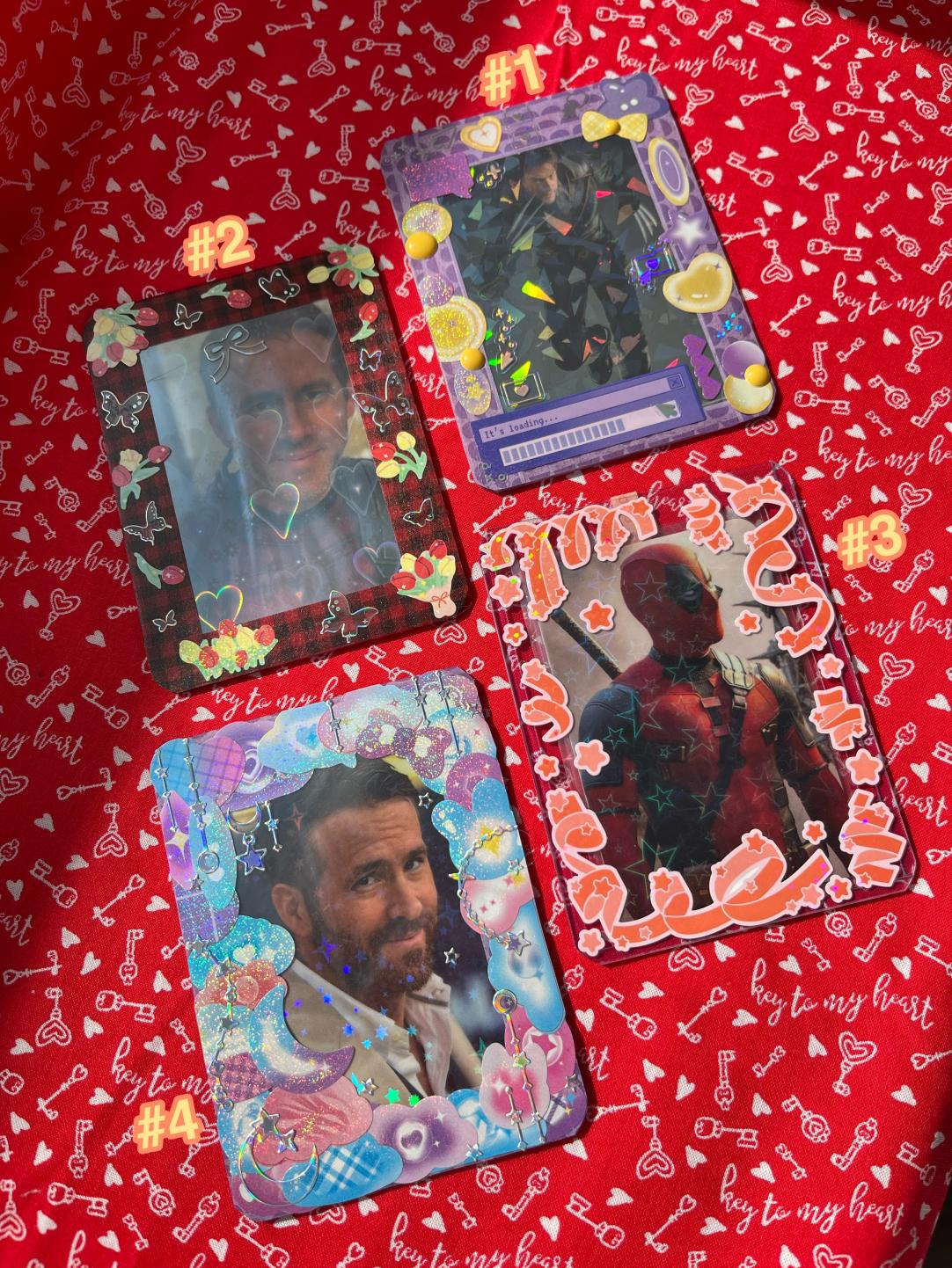 PREMADE Wolverine and Deadpool inspired Hugh jackman // Ryan Reynolds Decorated Toploader Photocard - Pick your own!