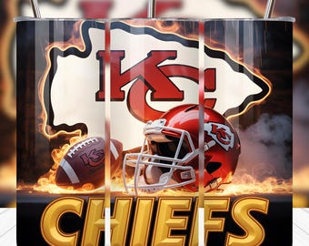 Chiefs Sport Mascot Tumbler Wrap, png, voetbalsublimatieontwerp (digitale download)