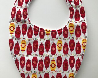 Condiments ketchup and mustard baby bib