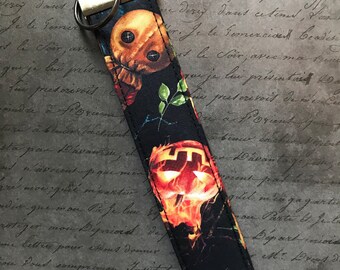 Halloween fabric wristlet key fob