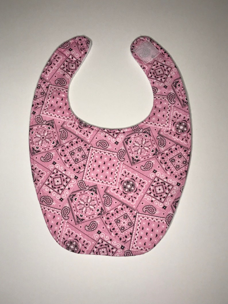 Pink bandana baby bib image 1