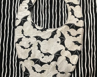 Bats on white  baby bib