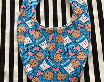 Milk and cookies baby bib