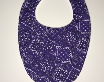 Purple bandana baby bib