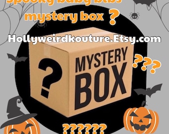 Spooky mystery box baby bibs