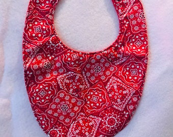 Red bandana baby bib