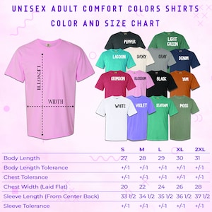 Custom Personalized Embroidered Text Comfort Colors® T-shirt, Customized Text Outfit, University Gift, Make Your Own Tee, Personalized Tee image 7
