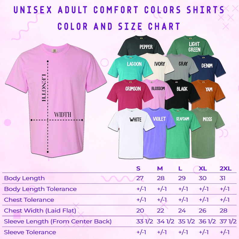 Custom Personalized Embroidered Text Comfort Colors® T-shirt, Customized Text Outfit, University Gift, Make Your Own Tee, Personalized Tee image 7
