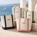 Custom Embroidered Tote Bag, Personalized Name Canvas Tote, Zipper Bag, Aesthetic Everyday Tote, Gift For Her, Personalized Embroidered Tote