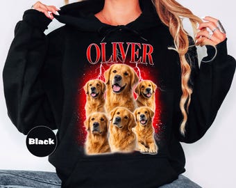 Custom Pet Photo Hoodie, Pet Memorial Sweatshirt, Custom Photo Hoodie, Vintage Graphic Sweatshirt, Gift For Pet Lovers, Custom Dog Dad Gift
