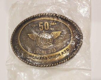Transport Workers Union A.T.D. Local 513 AFL-CIO 1934 1984 50 years Belt Buckle