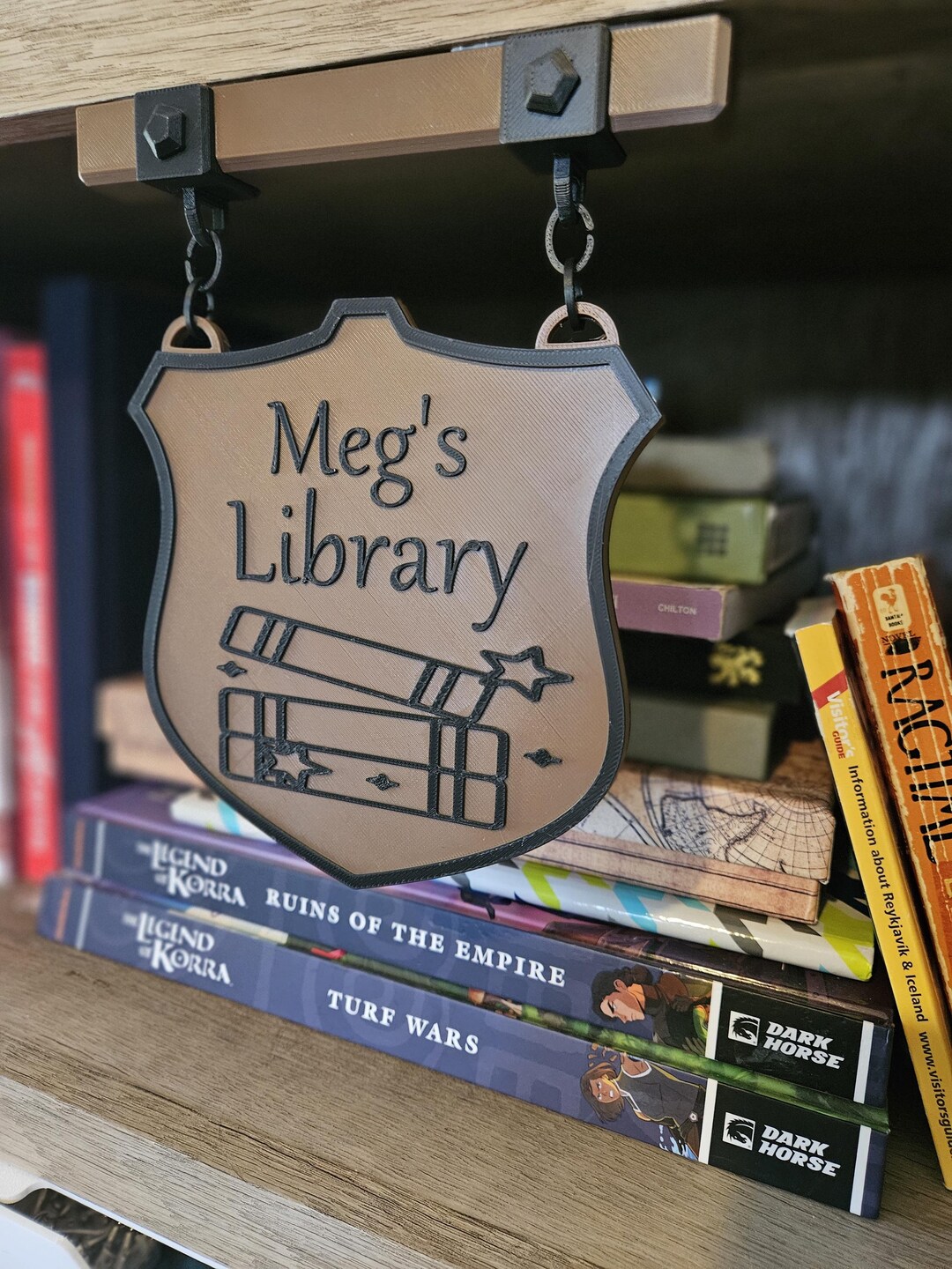 Personalized Library Sign | Tavern Style Bookshelf Decor | Custom Book ...