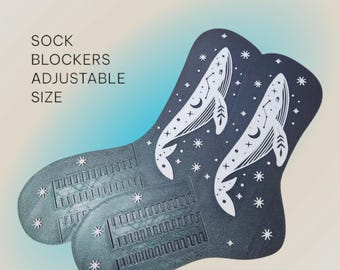 Sock Blockers Space Whale Knitting Socks Blocker Pattern Sock Blocker Adjustable Sock Blocker mystical whale