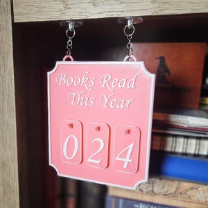 Hanging Bookshelf Counter bookish decor Books Read this year counter up to 999 round adhesive connectors