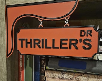Letrero colgante para estantería Thriller's Drive, decoración literaria, sin adhesivo, decoración para estantería Smut ST, letrero TBR para leer, Thriller Dr.