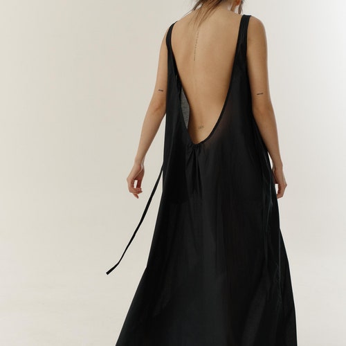 cotton on backless dress Raya Cotton Backless Maxi Dress - Organic Openback maxi Dress
