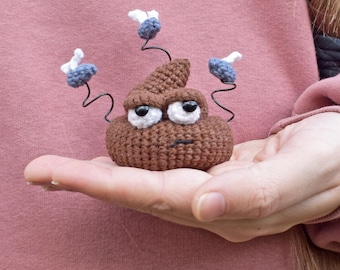 GRUMPY MR.POOP Crochet Pattern, Amigurumi funny poo toy