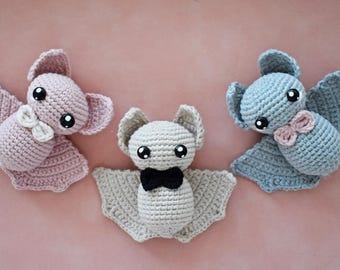 BABY BAT crochet pattern, easy halloween amigurumi, PDF