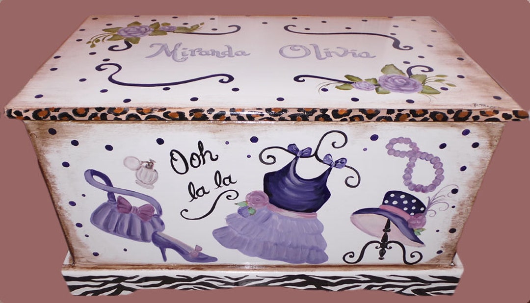 Glamour Girl Toy Chest Custom Designed Kids Furniture , Wooden Chest