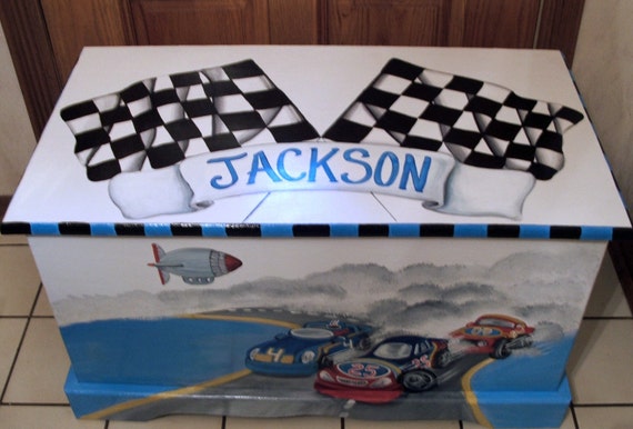 race car toy chest