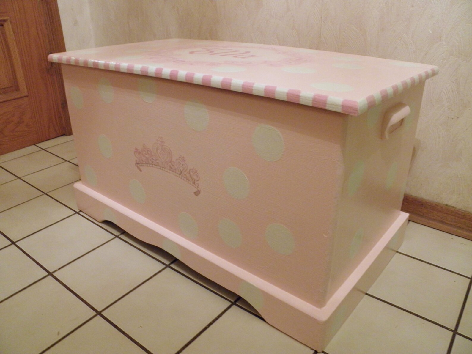 Princess Toy Box With Polka Dots and Tiara Custom Designed Etsy