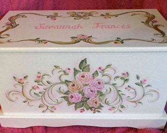 Custom Hope Chest with a verse of your choice on inside of lid and personalized with name