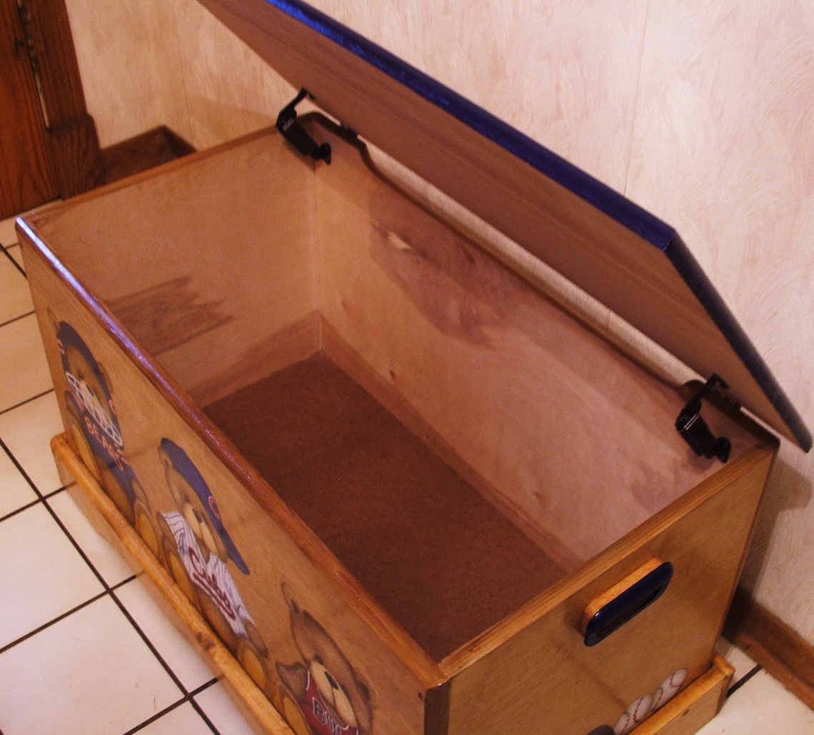 Custom wooden Teddy Bear TOY BOX Kids Furniture Toy chest Etsy