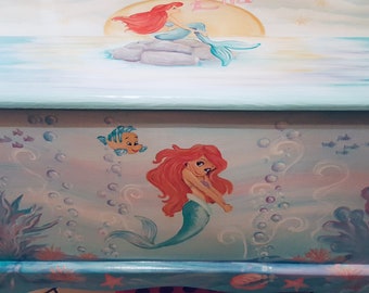 Custom designed Under The Sea wooden toy box, hope chest