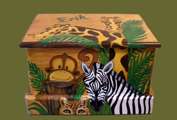 Custom Jungle Treasure Chest or Small Toy Chest Etsy