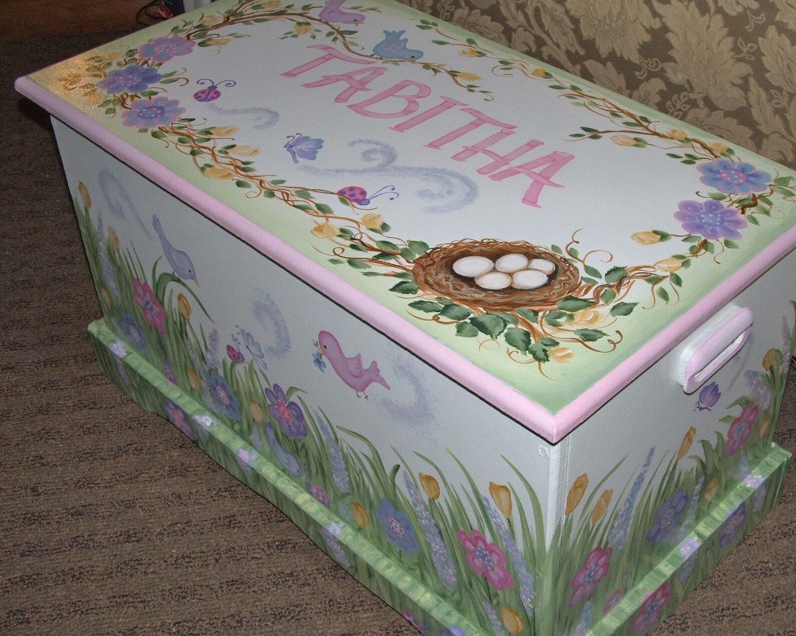 Whimsical Bird Garden Toy Box Etsy