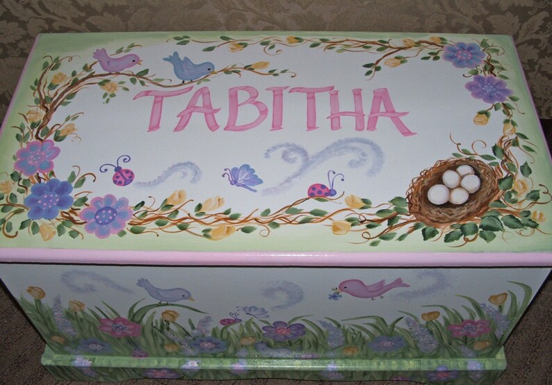 Whimsical Bird Garden Toy Box Etsy