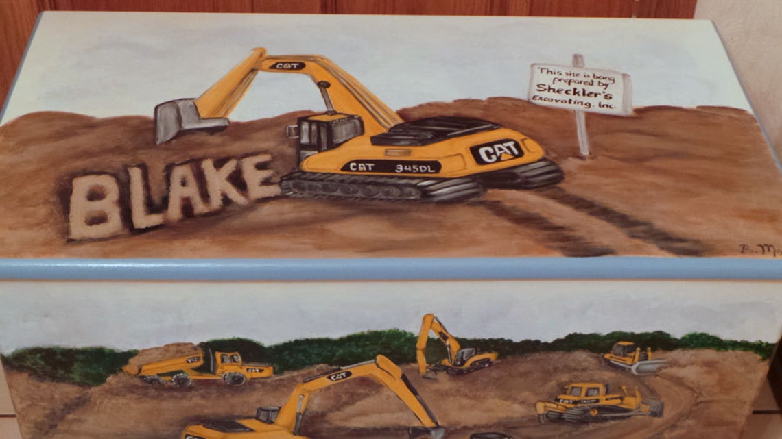 Personalized Construction Toy Box Kids Furniture Wooden Toy Etsy