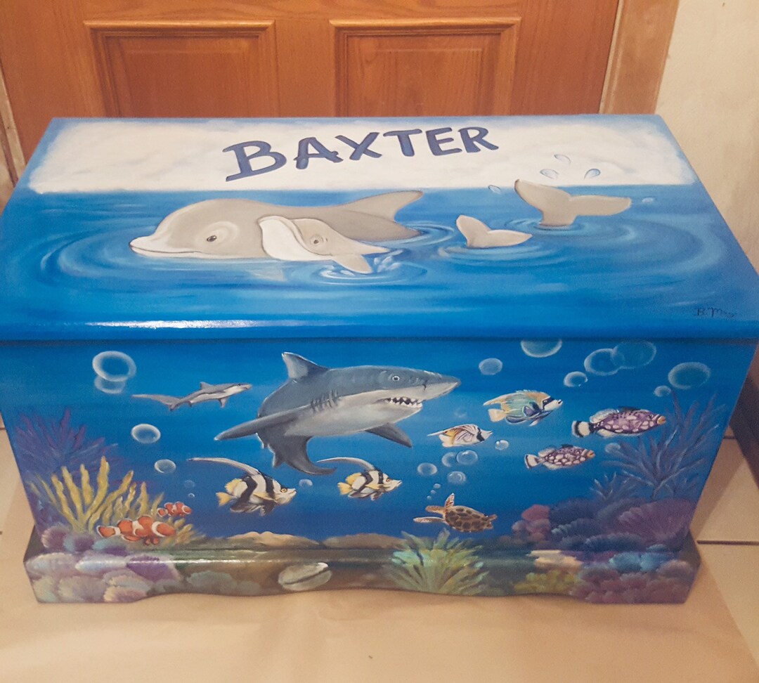 Custom Designed Shark Toy Chest, Toy Box, Kids Furniture, Room Decor Etsy