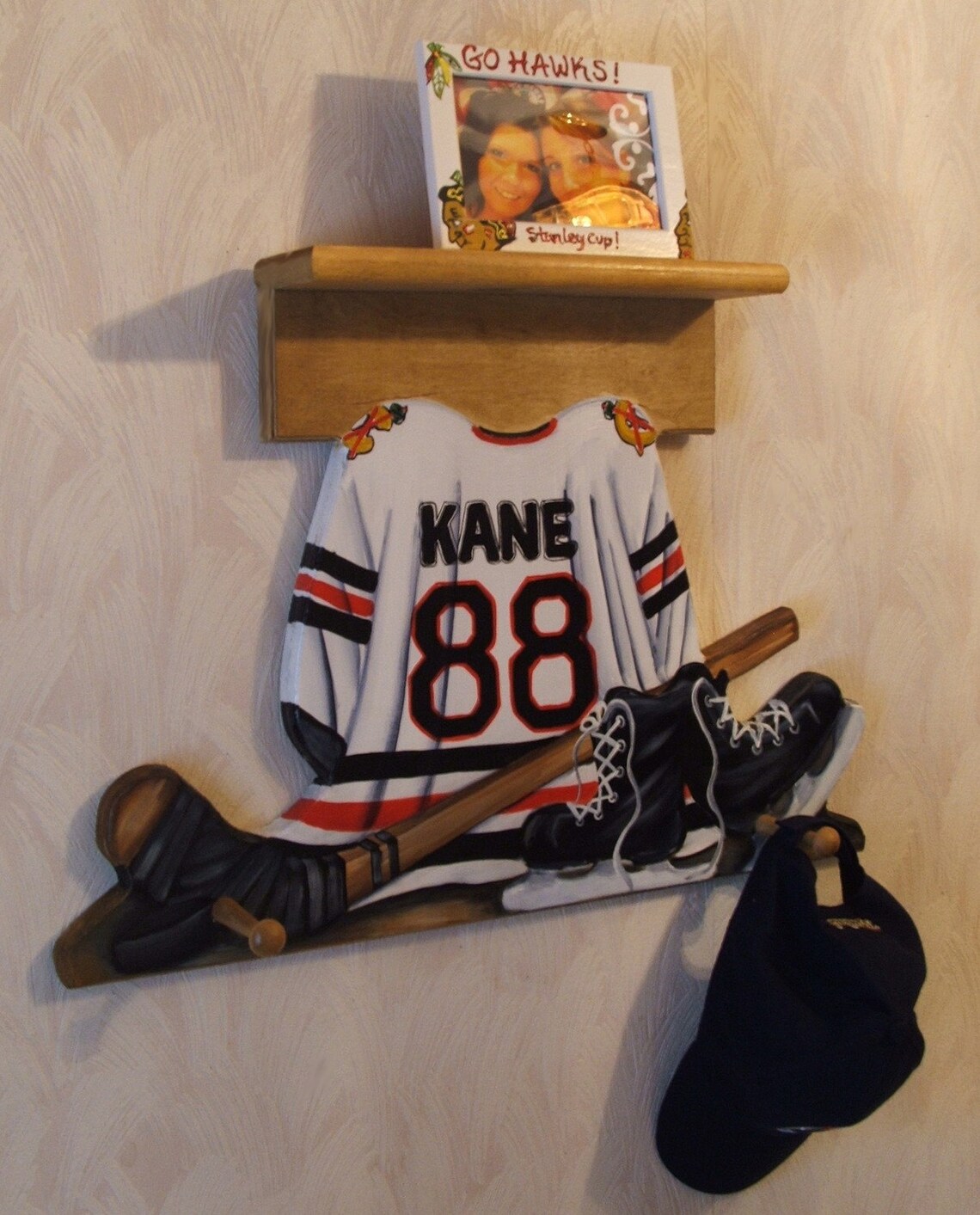 Custom HOCKEY JERSEY Wall Hanging With Shelf and 3 Pegs Etsy