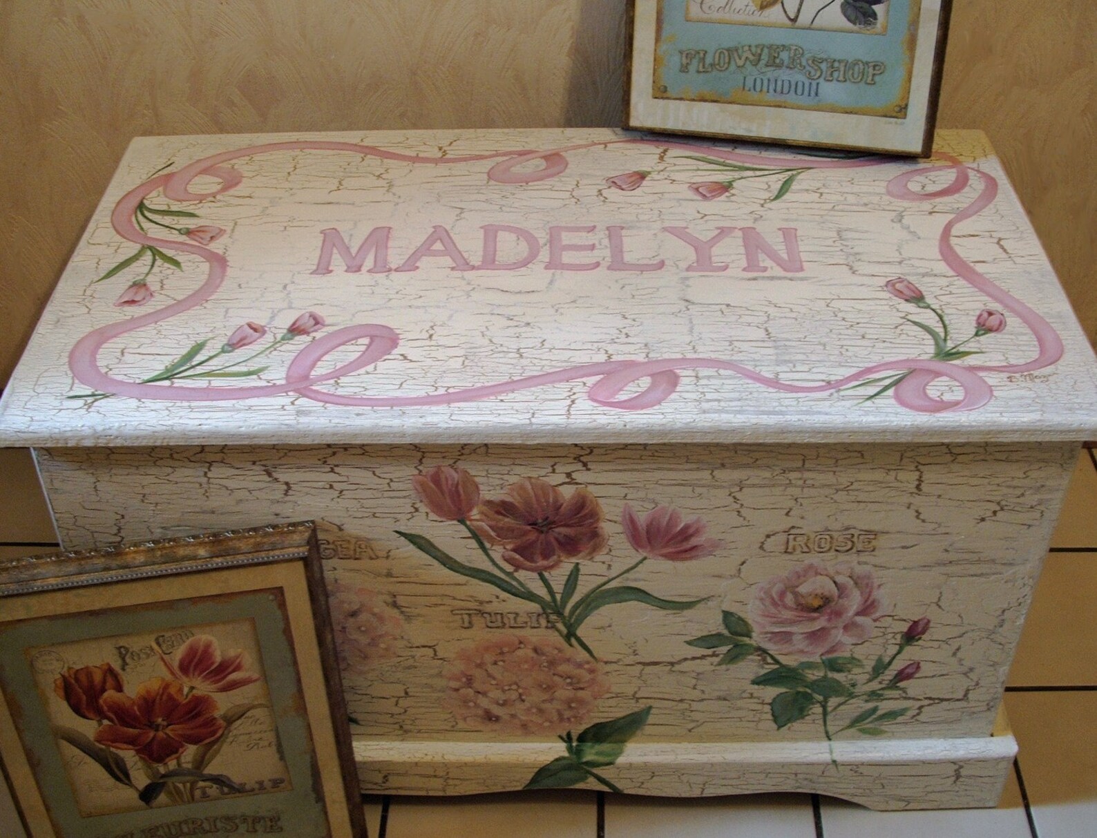 Custom Designed SHABBY CHIC Toy Chest Chest Done With Etsy