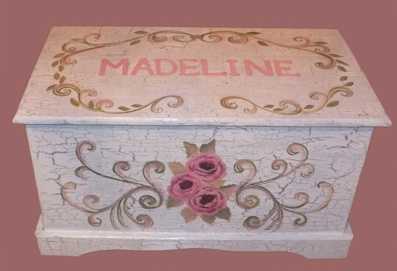 Custom Designed White SHABBY CHIC Toy Chest Done With Monogram or
