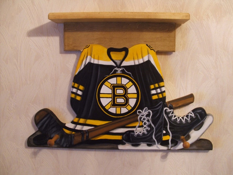 Custom HOCKEY JERSEY Wall Hanging With Shelf and 3 Pegs Etsy