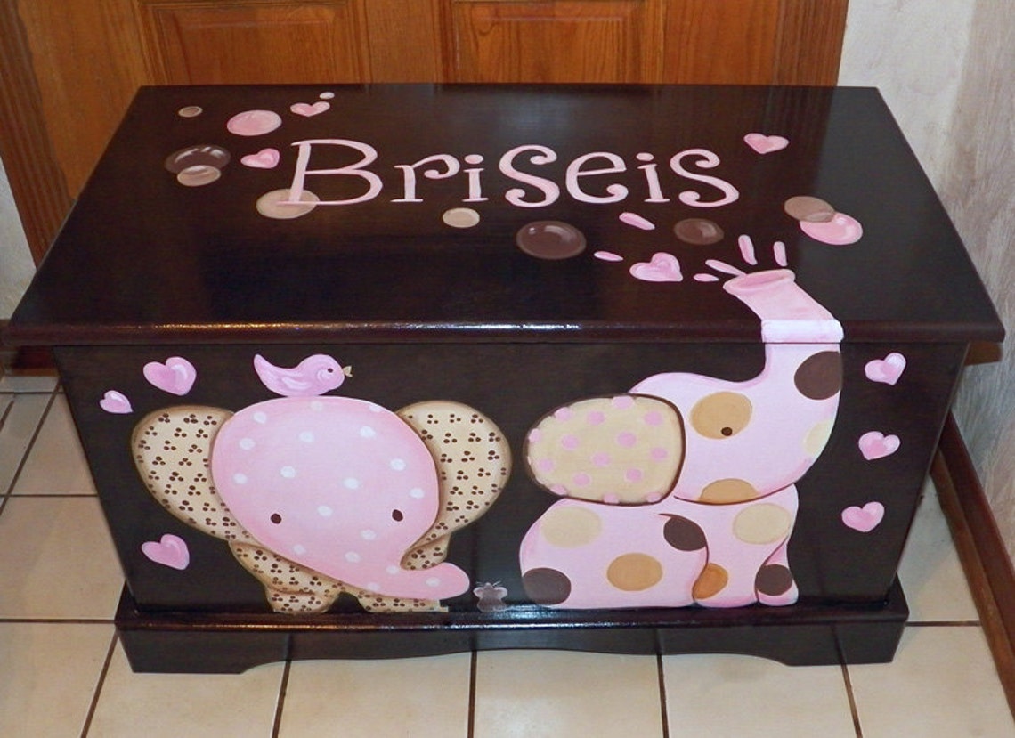 Custom Espresso Elephant Toy Box Etsy