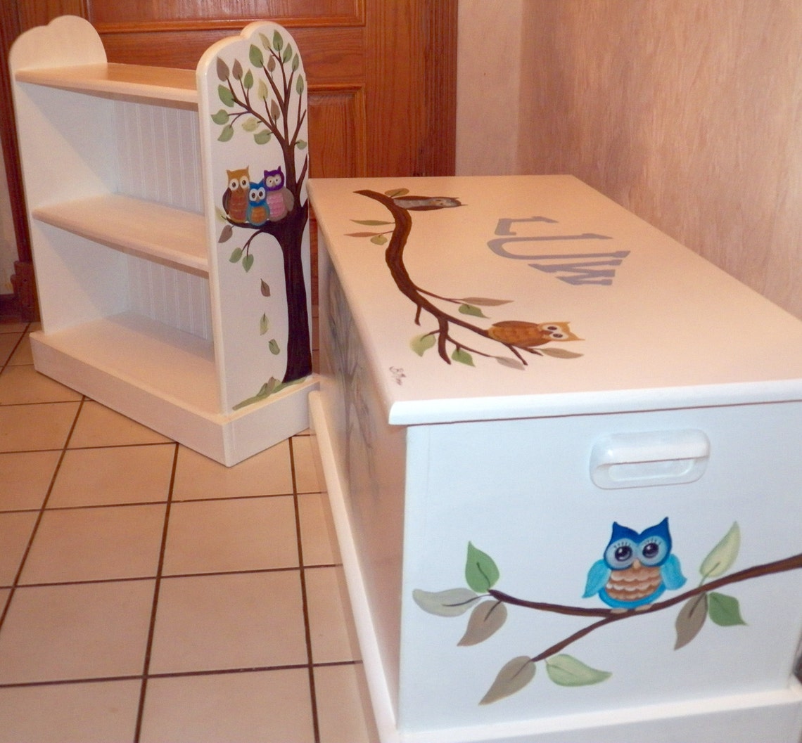 Custom Designed Monogrammed Owl Toy Chest Etsy