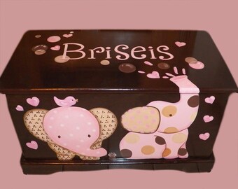 Custom Espresso Elephant  Toy Box